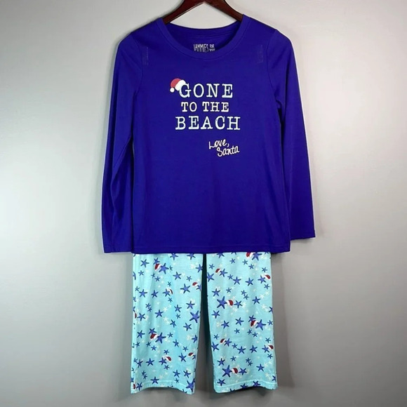 JAMMIES FOR YOR FAMILIES Girls Blue Graphic Christmas Holiday Pajama Set Size 16 - Picture 9 of 9